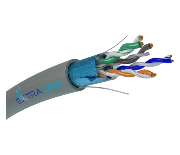 ExtraLink CAT5E FTP (F/UTP) Wewnętrzny Kabel sieciowy 305M - 1543971 - zdjęcie